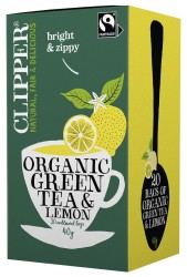 HERBATA ZIELONA Z CYTRYNĄ FAIR TRADE BIO (20 x 2 g) 40 g - CLIPPER