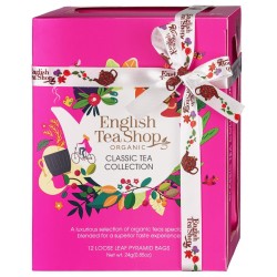 KOLEKCJA HERBAT I HERBATEK KLASYCZNYCH BIO PIRAMIDKI (CLASSIC RÓŻOWE – 12 SMAKÓW) (12 x 2 g) 24 g - ENGLISH TEA SHOP ORGANIC