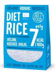 MAKARON (KONJAC) W KSZTAŁCIE RYŻU BEZGLUTENOWY BIO 385 g (300 g) - DIET-FOOD