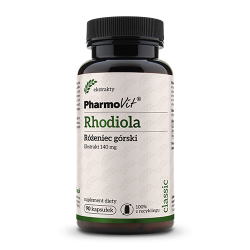 RHODIOLA - RÓŻENIEC GÓRSKI EKSTRAKT (140 mg) BEZGLUTENOWY 90 KAPSUŁEK - PHARMOVIT (CLASSIC)