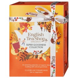 KOLEKCJA HERBATEK OWOCOWO - ZIOŁOWYCH BIO PIRAMIDKI (SUPER GOODNESS - 6 SMAKÓW) (12 x 2 g) 24 g - ENGLISH TEA SHOP ORGANIC