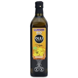 OLEJ RZEPAKOWY TŁOCZONY NA ZIMNO OMEGA-3 BIO 750 ml - NATURAVENA