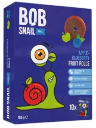 PRZEKĄSKI ROLL JABŁKO - BORÓWKA BEZ DODATKU CUKRÓW BEZGLUTENOWE 100 g - BOB SNAIL