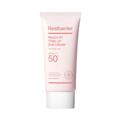 KREM PRZECIWSŁONECZNY KOREAŃSKI NAWILŻAJĄCO - ROZŚWIETLAJĄCY DO TWARZY PEACH FIT TONE-UP SPF 50 50 ml - REAL BARRIER